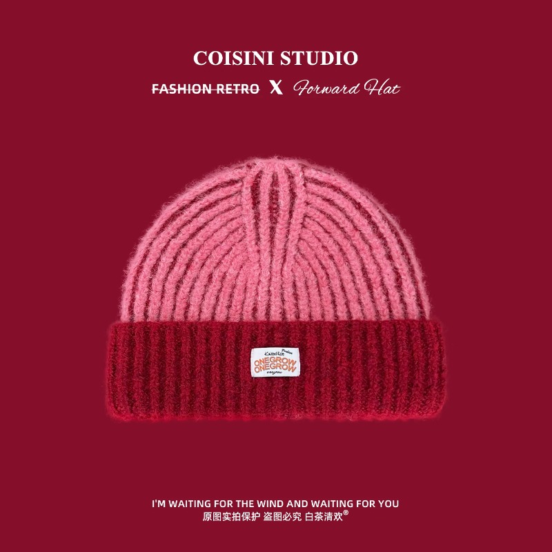 Women Striped Fuzzy Knit Beani - огляд і ціна Beanie Cuffed Knit