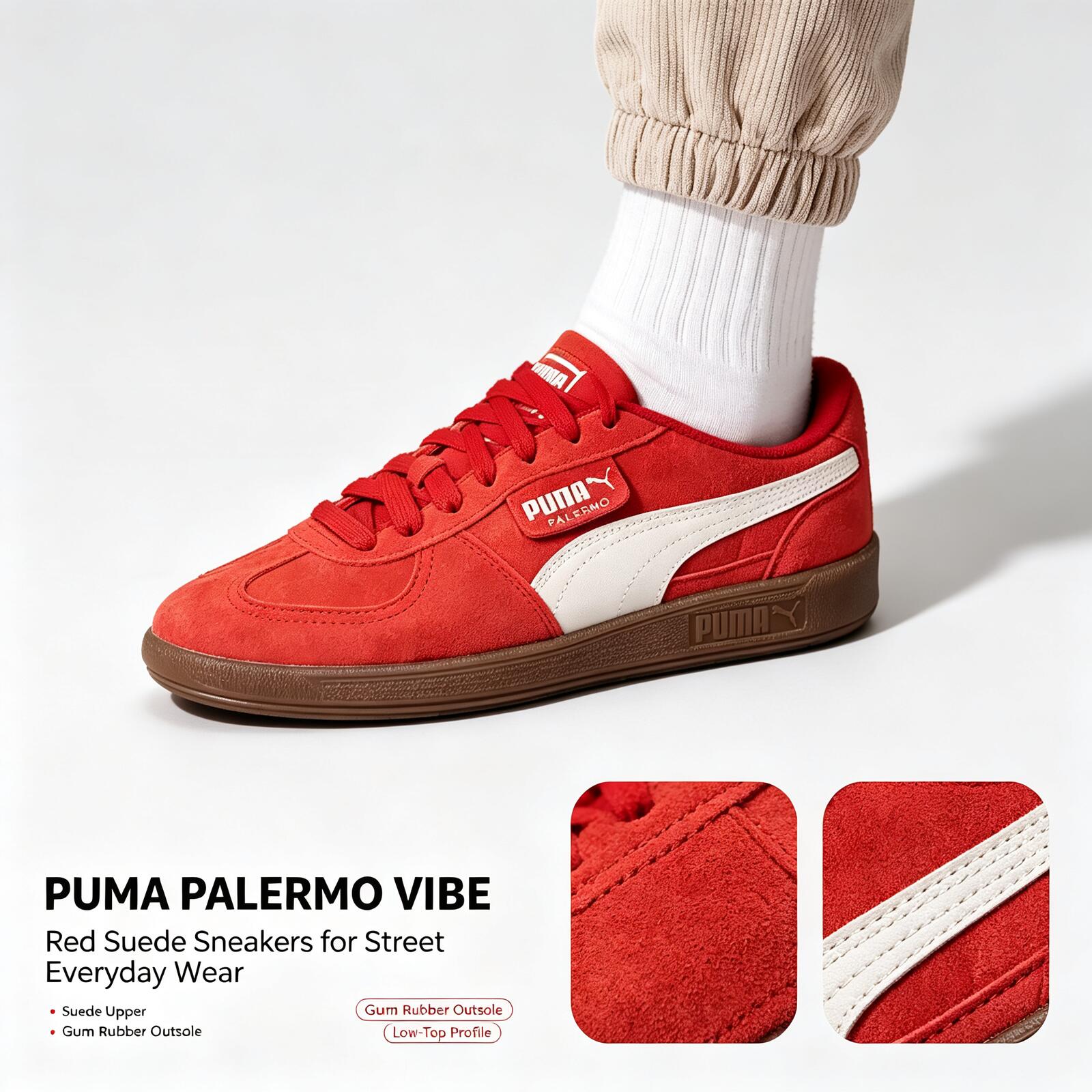 New PUMA Palermo Red Suede Sne - огляд і ціна Puma Shoes Suede Classic