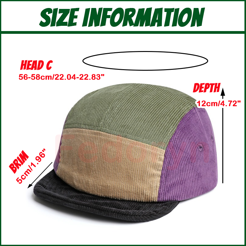Fedoryn Custom Embroidery Retr - огляд і ціна Corduroy Cap 5 Panel